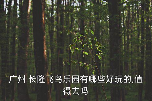 廣州 長隆飛鳥樂園有哪些好玩的,值得去嗎