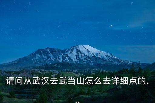 請問從武漢去武當(dāng)山怎么去詳細(xì)點(diǎn)的...
