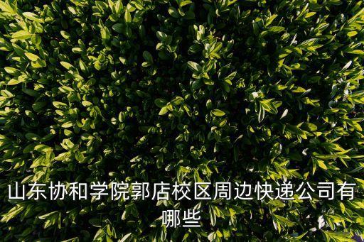 山東協和學院郭店校區周邊快遞公司有哪些