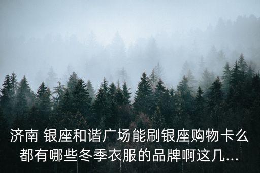 濟南 銀座和諧廣場能刷銀座購物卡么都有哪些冬季衣服的品牌啊這幾...
