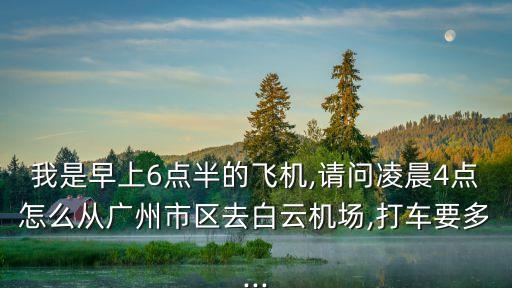 我是早上6點半的飛機,請問凌晨4點怎么從廣州市區去白云機場,打車要多...