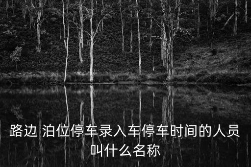 路邊 泊位停車錄入車停車時間的人員叫什么名稱