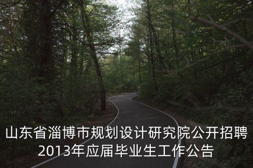 山東省淄博市規劃設計研究院公開招聘2013年應屆畢業生工作公告