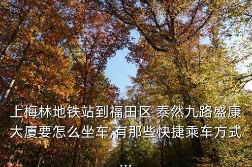 上梅林地鐵站到福田區(qū) 泰然九路盛康大廈要怎么坐車,有那些快捷乘車方式...