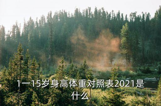 1一15歲身高體重對照表2021是什么