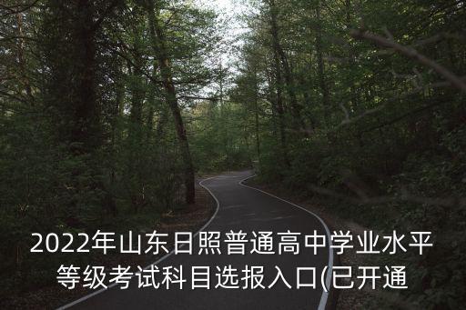 2022年山東日照普通高中學業(yè)水平等級考試科目選報入口(已開通