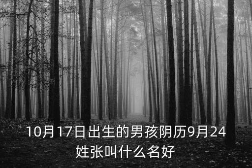 10月17日出生的男孩陰歷9月24姓張叫什么名好