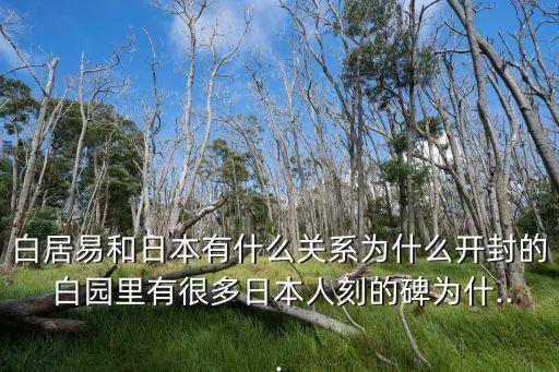 白居易和日本有什么關系為什么開封的 白園里有很多日本人刻的碑為什...