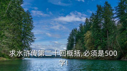 求水滸傳第二十回概括,必須是500字!