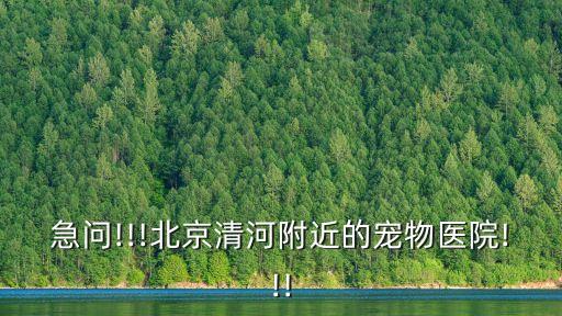 急問!!!北京清河附近的寵物醫(yī)院!!!