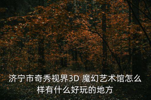 濟寧市奇秀視界3D 魔幻藝術館怎么樣有什么好玩的地方