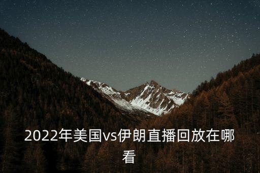 2022年美國vs伊朗直播回放在哪看