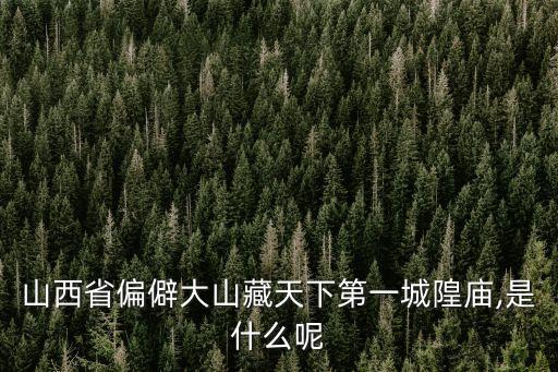 山西省偏僻大山藏天下第一城隍廟,是什么呢