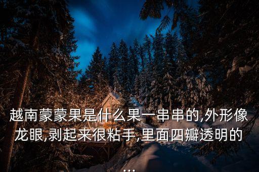 越南蒙蒙果是什么果一串串的,外形像龍眼,剝起來很粘手,里面四瓣透明的...