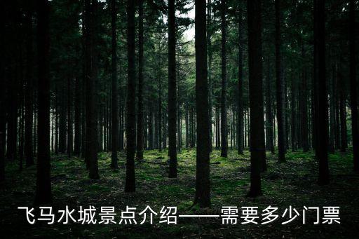 飛馬水城景點(diǎn)介紹——需要多少門票