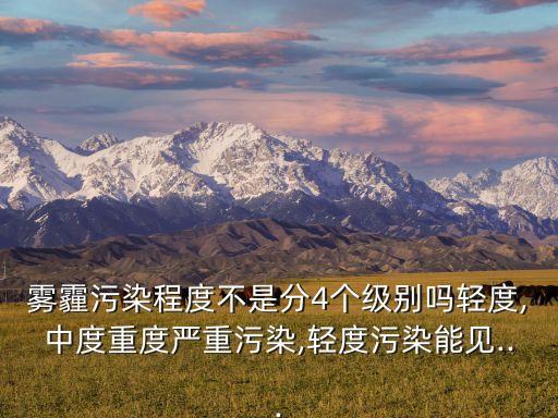 霧霾污染程度不是分4個級別嗎輕度,中度重度嚴重污染,輕度污染能見...
