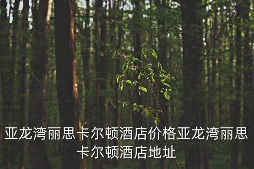 亞龍灣麗思卡爾頓酒店價格亞龍灣麗思卡爾頓酒店地址