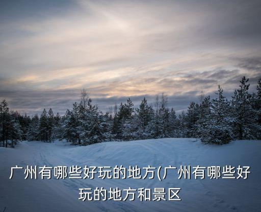 廣州有哪些好玩的地方(廣州有哪些好玩的地方和景區