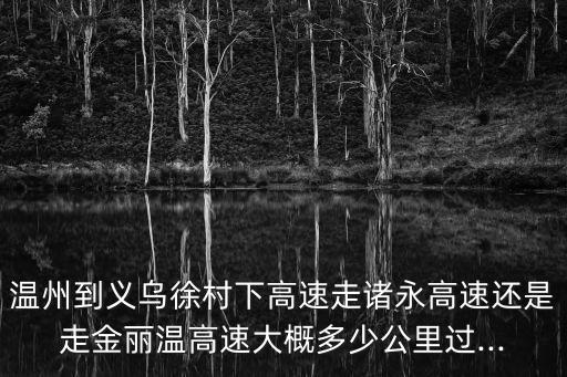 溫州到義烏徐村下高速走諸永高速還是走金麗溫高速大概多少公里過...
