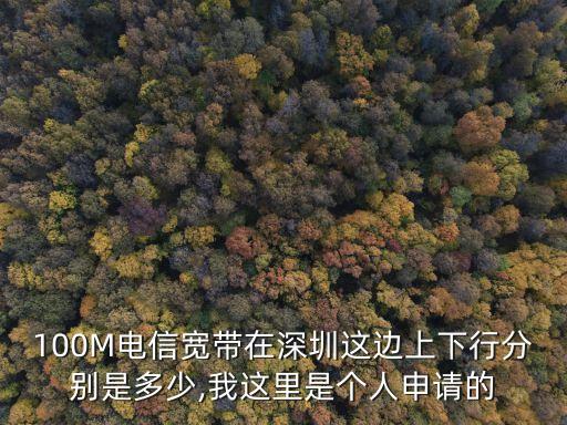 100M電信寬帶在深圳這邊上下行分別是多少,我這里是個人申請的