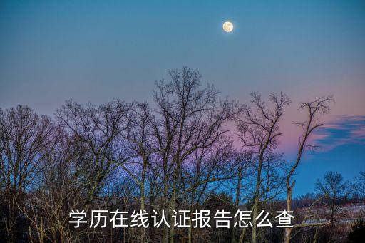 學(xué)歷在線認(rèn)證報(bào)告怎么查