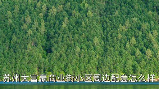 蘇州大富豪商業街小區周邊配套怎么樣