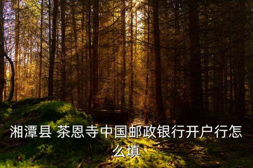 茶恩寺,中國郵政銀行開戶行怎么填?茶恩寺鎮分行