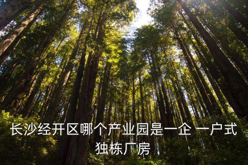 一戶式,長沙經開區哪個產業園是一企一戶式獨棟廠房?