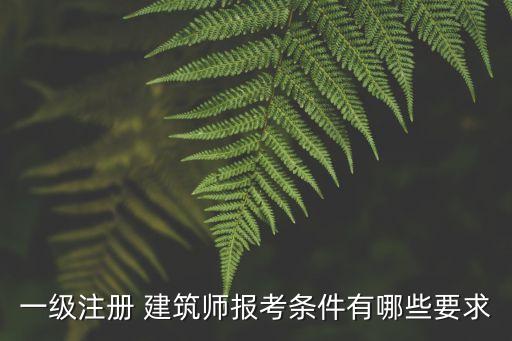一級注冊 建筑師報考條件有哪些要求