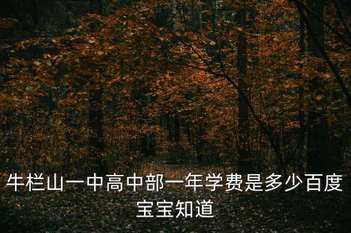 牛欄山一中高中部一年學費是多少百度寶寶知道