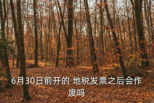 6月30日前開的 地稅發票之后會作廢嗎