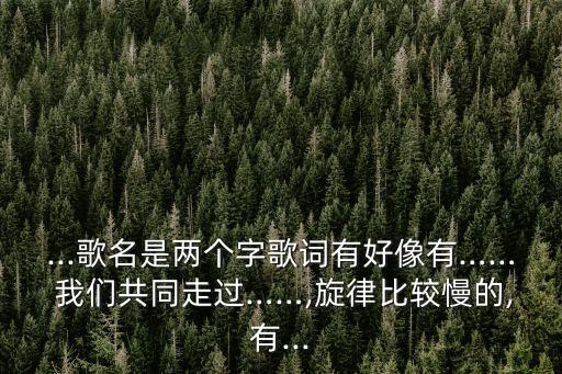 ...歌名是兩個字歌詞有好像有…… 我們共同走過……,旋律比較慢的,有...