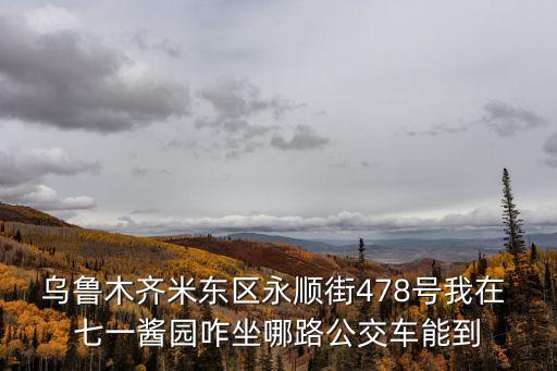 烏魯木齊米東區永順街478號我在 七一醬園咋坐哪路公交車能到