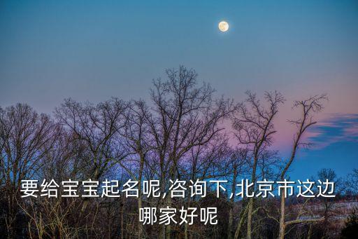 要給寶寶起名呢,咨詢下,北京市這邊哪家好呢