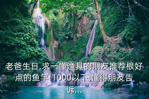 老爸生日,求一懂漁具的朋友推薦根好點的魚竿!1000以下,懂得朋友告訴...