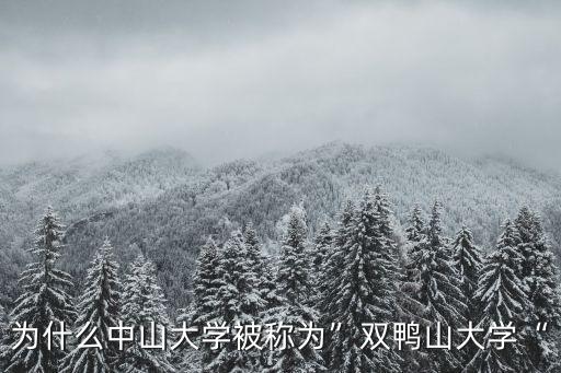 為什么中山大學被稱為”雙鴨山大學“