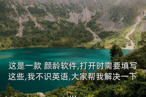 這是一款 顏齡軟件,打開時需要填寫這些,我不識英語,大家幫我解決一下...
