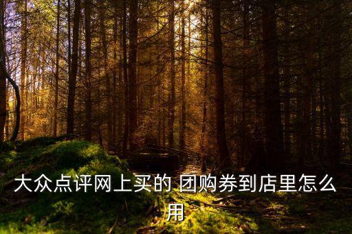 大眾點(diǎn)評(píng)網(wǎng)上買的 團(tuán)購券到店里怎么用