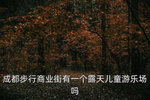 成都步行商業(yè)街有一個(gè)露天兒童游樂(lè)場(chǎng)嗎