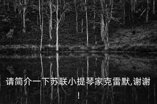 請簡介一下蘇聯小提琴家克雷默,謝謝!