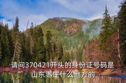 請問370421開頭的身份證號碼是山東棗莊什么地方的