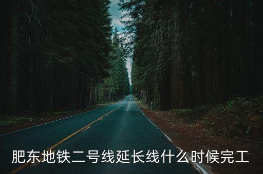 肥東地鐵二號線延長線什么時候完工