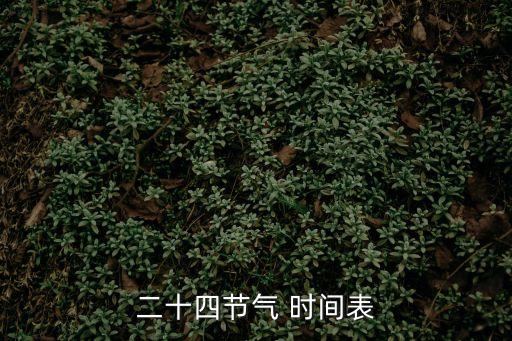 二十四節氣 時間表
