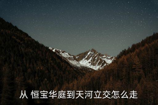 從 恒寶華庭到天河立交怎么走
