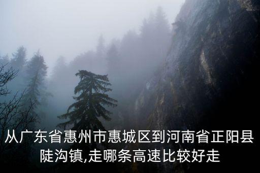 從廣東省惠州市惠城區(qū)到河南省正陽(yáng)縣陡溝鎮(zhèn),走哪條高速比較好走