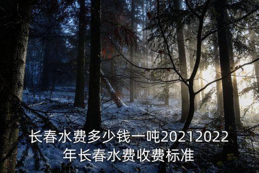 長春水費多少錢一噸20212022年長春水費收費標準