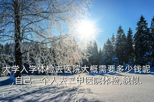 大學入學體檢去醫院大概需要多少錢呢,自己一個人去二甲醫院體檢,貌似...