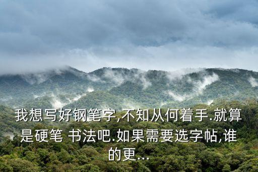 我想寫好鋼筆字,不知從何著手.就算是硬筆 書法吧.如果需要選字帖,誰的更...