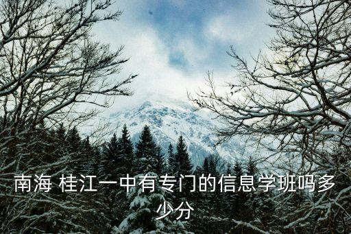 南海 桂江一中有專門的信息學班嗎多少分
