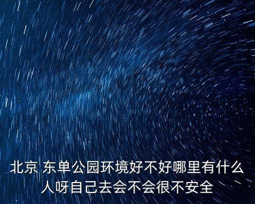 北京 東單公園環境好不好哪里有什么人呀自己去會不會很不安全
